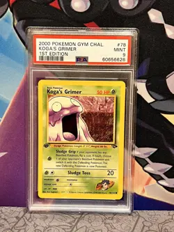 First Edition Gym Challenge PSA 9 78/132 Koga’s Grimer Pokemon Card - Image 1