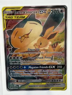 Pokemon Eevee & Snorlax GX SM169 PSA 10 Full Art Black Star Promo English Mint - Image 2