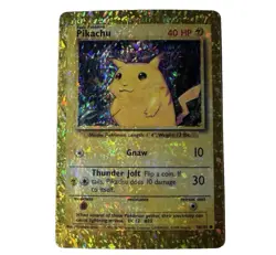 Pikachu STICKER Vending Machine PRISM HOLO Pokémon Card Vintage 90's Retro Rare - Image 1