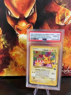 2021 POKEMON CELEBRATIONS CLASSIC COLL #24 BIRTHDAY PIKACHU-HOLO PSA 10 - Image 1
