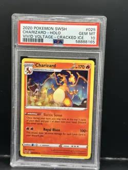 Charizard 025/185 Holo Rare 2020 Pokémon SWSH Vivid Voltage Cracked Ice PSA 10 - Image 1