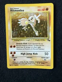 Hitmonlee Fossil Holo Pokemon Card Base Set 7/62 One Owner - Image 1