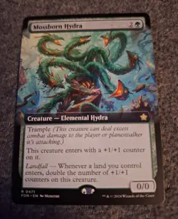 Mossborn Hydra (Extended Art) - Near Mint MTG Foundations - Image 1