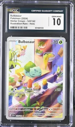 CGC 10 Bulbasaur Stellar Crown 143/142 Illustration Rare Pokemon Card psa - Image 1