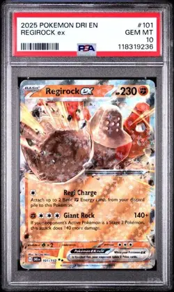 REGIROCK ex 2025 Pokemon Destined Rivals #101 PSA 10 GEM *bt - Image 3