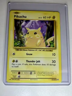 PokÃ©mon Pikachu Playing Card 60 HP Gnaw Thunder Jolt 2016 Regular Card 35/108 - Image 2
