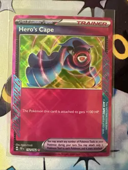 Hero's Cape 152/162 Temporal Forces Ace Spec Holo Pokemon Card - Image 1