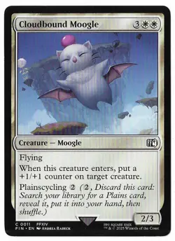 MTG Cloudbound Moogle Final Fantasy (FIN) Common Magic Card #0011 Unplayed - Image 1