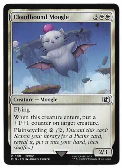 MTG Cloudbound Moogle Final Fantasy (FIN) Common Magic Card #0011 Unplayed - Image 3