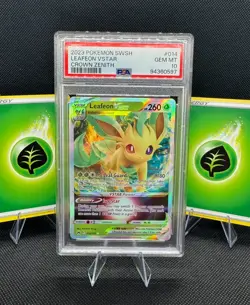 2023 Pokemon SWSH Crown Zenith #014 Leafeon VSTAR PSA 10 GEM MINT - Image 1