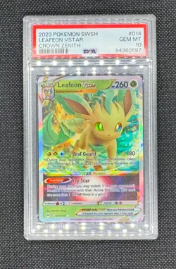 2023 Pokemon SWSH Crown Zenith #014 Leafeon VSTAR PSA 10 GEM MINT - Image 2