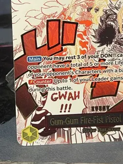 Gum-Gum Fire-Fist Pistol Red Hawk OP11-114 Manga	Alternate Art One Piece Card En - Image 5