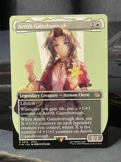 Aerith Gainsborough Borderless Final Fantasy Magic The Gathering 374 MTG FIN - Image 1