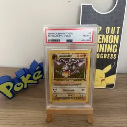 1999 Pokémon Fossil Aerodactyl Holo Card 1/62 PSA 8 NM-MT - Image 1