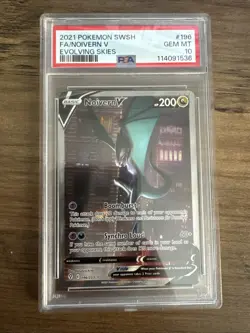 Pokemon TCG 2021 Evolving Skies Alternate Full Art Noivern V 196/203 PSA 10 - Image 1