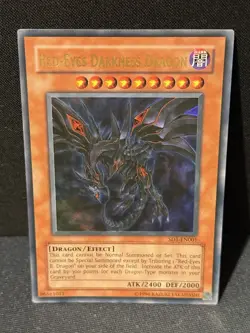 Yugioh Red-Eyes Darkness Dragon SD1-EN001 Ultra Rare Original Print Vintage - Image 1