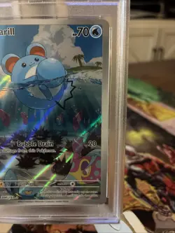 2023 Pokémon Paldea Evolved Illustration Rare Marill Card PSA 8 - Image 3