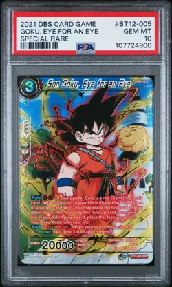 PSA 10 Son Goku Eye for an Eye SPR BT12-005 Dragon Ball Super Card 2021 - Image 1