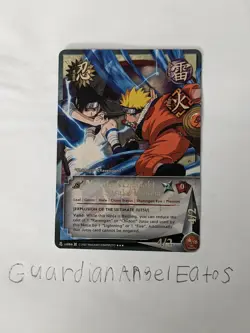 Naruto TCG CCG Naruto Uzumaki & Sasuke Uchiha Card SR Near Mint Foil 1st Ed Eng - Image 3