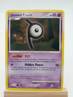 Unown P 33/100 - Majestic Dawn - Regular Rare LP Pokemon Card, 2008 - Image 7