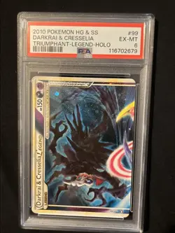 2010 Pokemon Darkrai & Cresselia Legend Triumphant Holo Card PSA 6 - Image 1