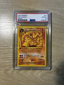 Pokémon TCG Thicc Charizard PSA 10 CUSTOM PROMO MEME CARD limited edition slab - Image 1