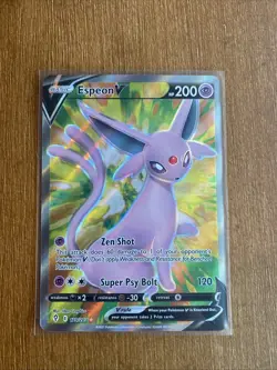 Espeon v Full Art Ultra Rare Holo Pokémon Card 179/203 SWSH Evolving Skies - Image 1
