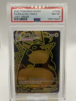 Pikachu VMAX PSA 8 Lost Origin TG29 Pokémon Card NM-MT - Image 1