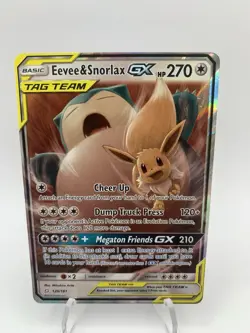 Eevee & Snorlax 120/181 Holo Sun & Moon Team Up Pokemon Trading Card Game | NM - Image 1