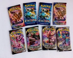 Pokemon Card Evolutions Sword Shield Base Rebel Clash Booster Pack Bundle Sealed - Image 16