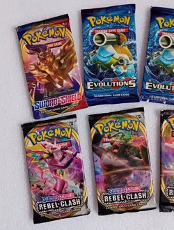 Pokemon Card Evolutions Sword Shield Base Rebel Clash Booster Pack Bundle Sealed - Image 17