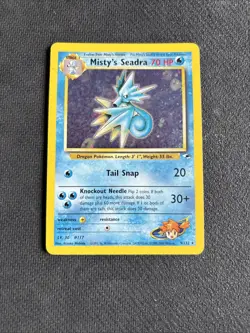 Misty's Seadra 9/132 9/132 2000 Gym Heroes Pokemon Card Vintage Holo Rare - LP - Image 3
