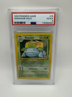 Pokémon TCG Venusaur Base Set Holo Unlimited Rare Card 15/102 PSA 4 - Image 1