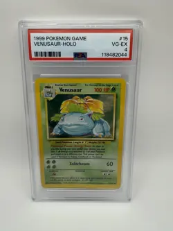Pokémon TCG Venusaur Base Set Holo Unlimited Rare Card 15/102 PSA 4 - Image 3