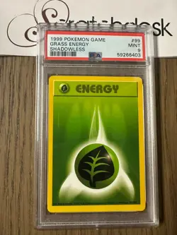PSA 9 - Pokemon GRASS ENERGY 99/102 - SHADOWLESS BASE SET - MINT - Image 3