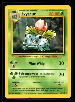 1999 Classic - Base Set Ivysaur Stage 1/Uncommon #30 Pokemon Card - Image 1