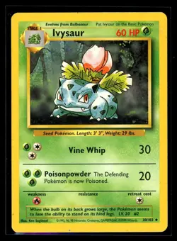 1999 Classic - Base Set Ivysaur Stage 1/Uncommon #30 Pokemon Card - Image 3