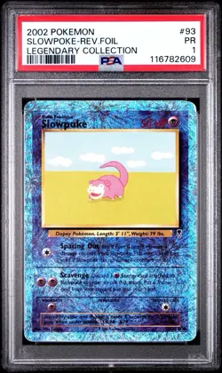 PSA 1 Slowpoke Legendary Collection Reverse Holo Foil #93 2002 Pokemon WoTC - Image 1