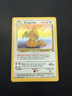 Pokémon TCG Dragonite Card 4/62 Fossil, Unlimited, Vintage, Holo, LP - Image 5