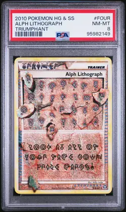 2010 POKEMON TRIUMPHANT ALPH LITHOGRAPH #FOUR ULTRA RARE PSA 8 NM-MT #95982149 - Image 3