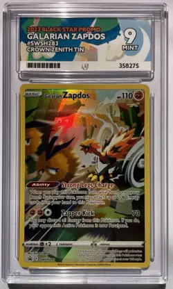 Pokemon Galarian Zapdos SWSH283 Black Star Promo Crown Zenith - Ace 9 MINT - Image 1