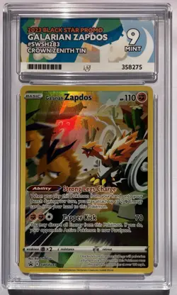 Pokemon Galarian Zapdos SWSH283 Black Star Promo Crown Zenith - Ace 9 MINT - Image 4
