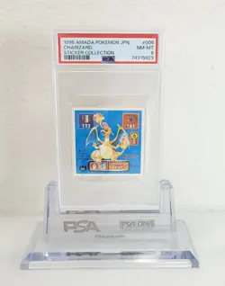 1996 Amada Pokemon Charizard #006 Japan Sticker Collection PSA 8 NM-MT - Image 1