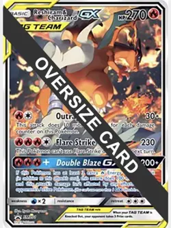 Reshiram & Charizard GX JUMBO Oversized Card SM201 Tag Team Promo Pokémon - Image 3