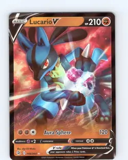 Pokemon TCG Lucario V SWSH Fusion Strike 146/264 Ultra Holo Rare Card NM - Image 1