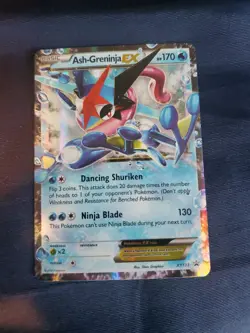 Ash-Greninja EX Pokemon Black Star Promos Foil Card #XY133 -Moderatly  Played - Image 3