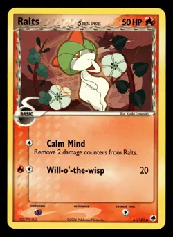 Pokemon Ralts (Delta Species) EX Dragon Frontiers 61/101 Card - Image 1