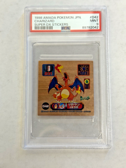 1998 Pokemon Amada Charizard Super DX Stickers Japanese #D42 PSA 9 Mint - Image 3