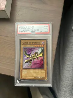 2002 Yugioh 1st Edition LOB Curse Of Dragon 006 Legend Of Blue Eyes PSA 6 - Image 3