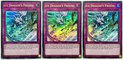 3 x MAMA-EN101 Ice Dragon's Prison - Ultra Rare 1st Ed Near Mint YuGiOh Cards - Image 1